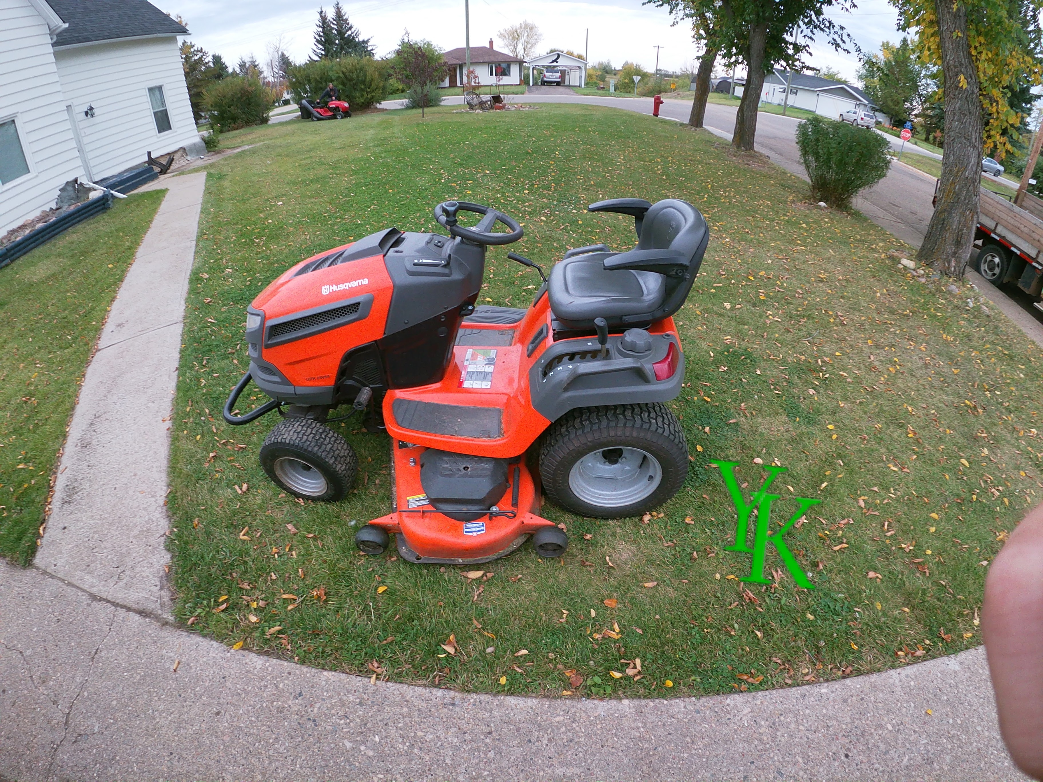 Commercial Mower on Property